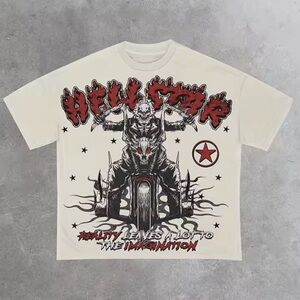 White and Red Short Sleeve Tees with Artistic Designs